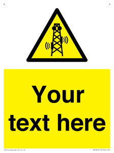 Custom warning RF radiation transmitter